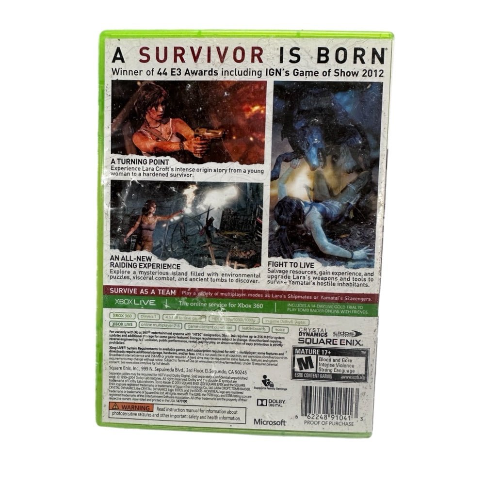 Tomb Raider XBOX 360 game Microsoft 2013 Rated M 17+ | Finer Things Resale