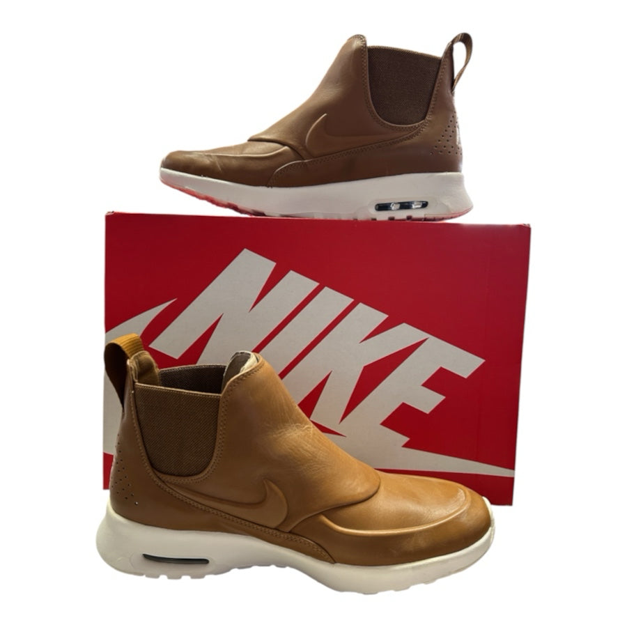 Nike Air Max Thea Mid Boots Brown Leather Chelsea Sneakers Size 8.5 859550-200