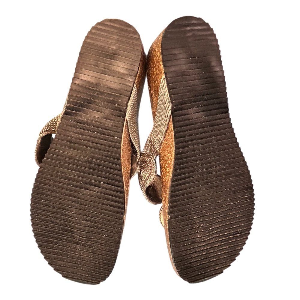 Andrea E Michele Cork Wedge Thong Sandals Made in Italy SIZE 9.5