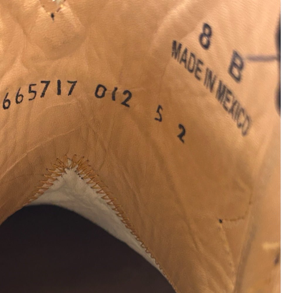 jrc & sons mid-calf leather cowboy boots size 8b