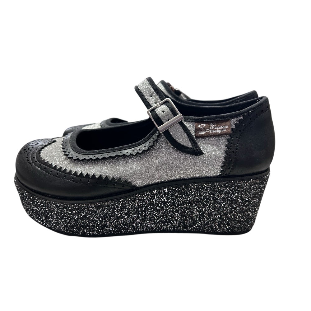 Chocolaticas Hot Chocolate Designs Double Cream Glitter Mary Janes SIZE 5 NWT | Finer Things Resale