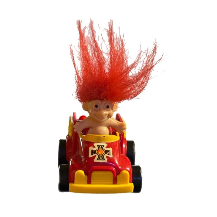 Russ Berrie Fireman Troll Fire Truck Pull Back Toy 2014483 VINTAGE 1990's | Finer Things Resale