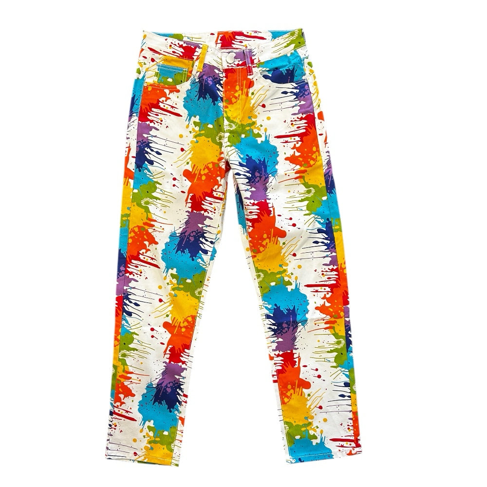 Fashion Jeans Classic Designer Colorful Paint Splatter Jeans NWOT Size 30 | Finer Things Resale