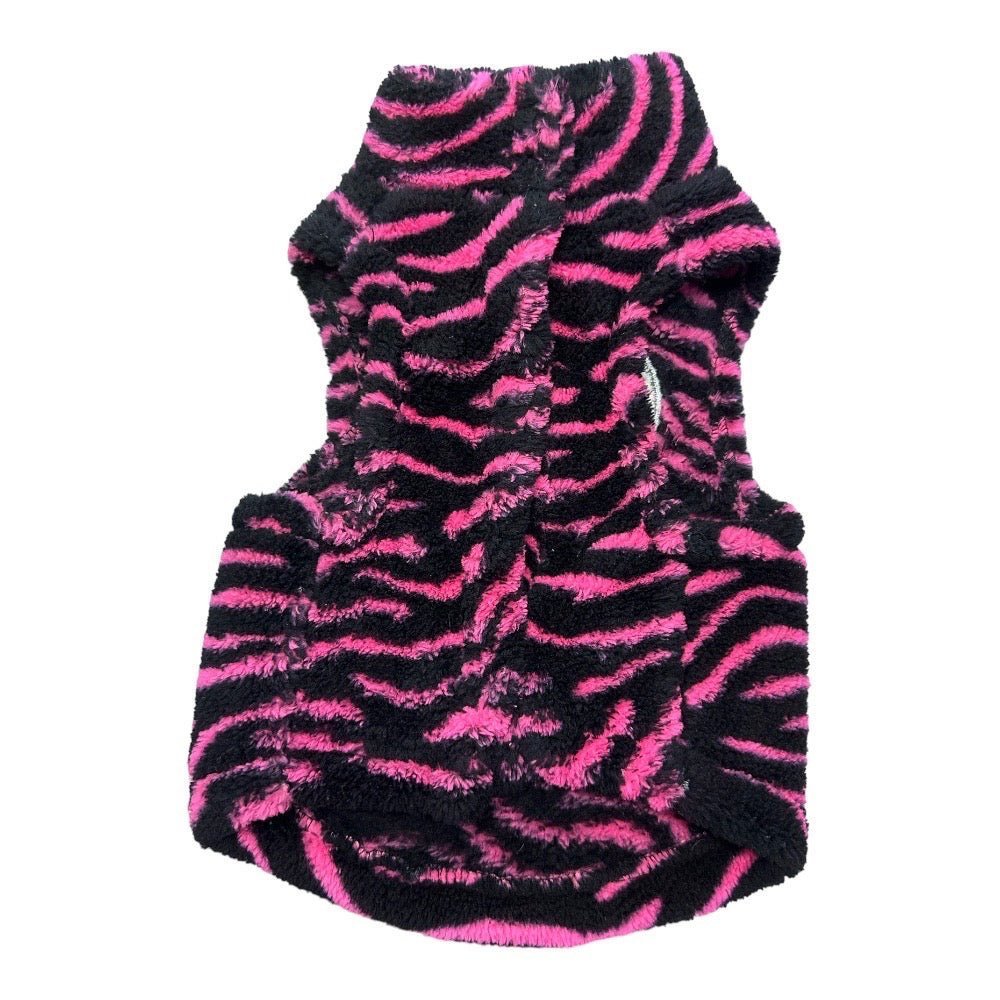Zebra Heart print fleece DOG  jacket coat SIZE SMALL | Finer Things Resale