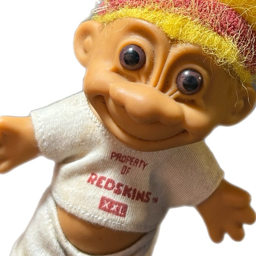 Vintage 1990's Russ Berrie NFL Washington Redskins Troll Doll Yellow Hair 5" | Finer Things Resale
