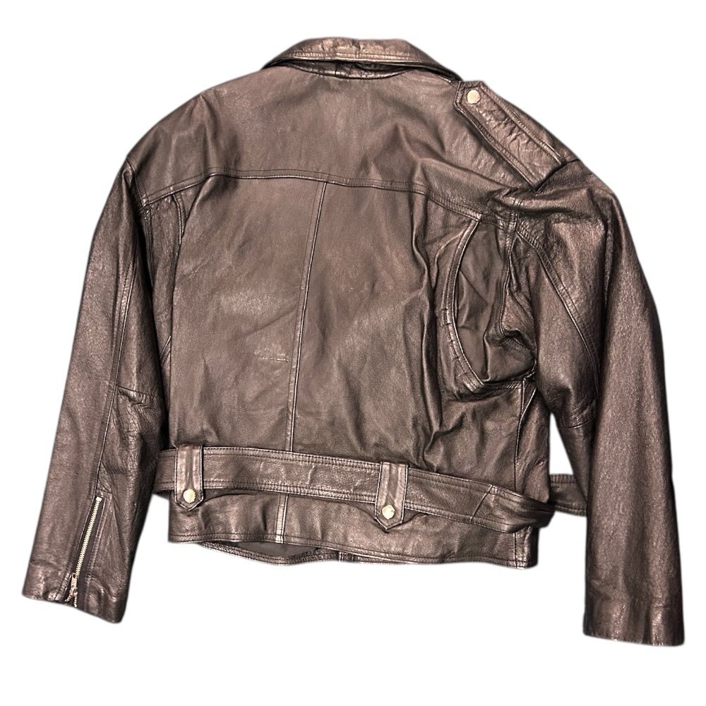 Via Max Leather Motorcycle Jacket Coat SIZE MEDIUM | Finer Things Resale