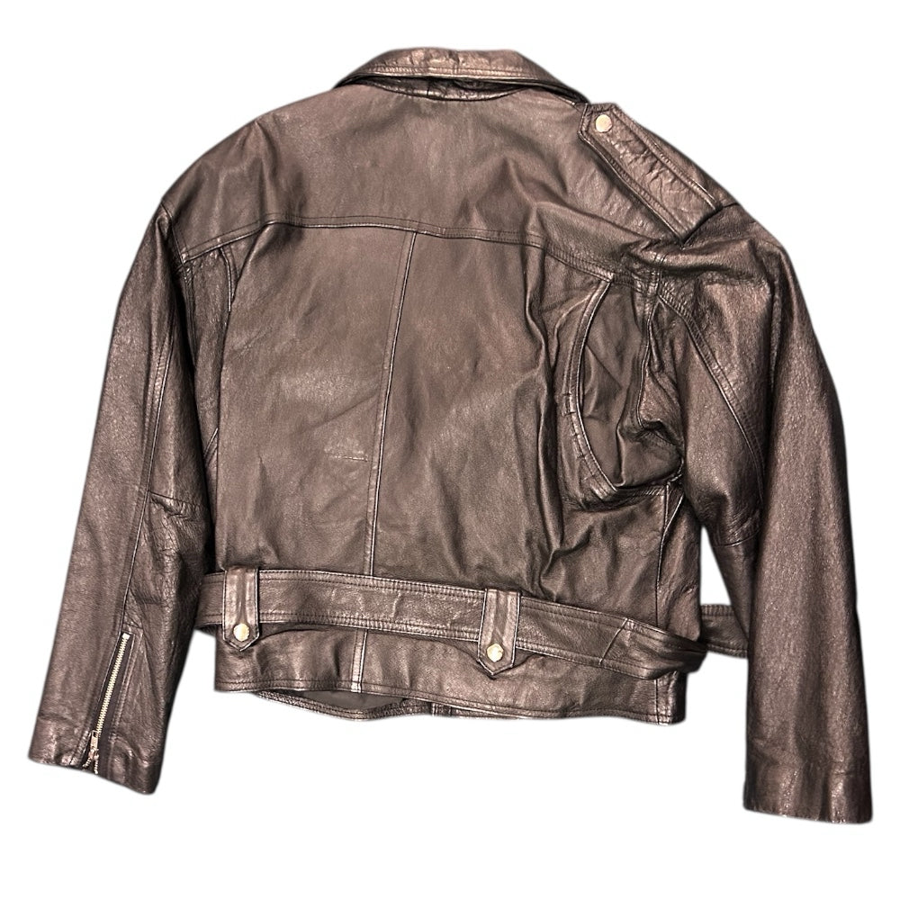 Via Max Leather Motorcycle Jacket Coat SIZE LARGE | Finer Things Resale