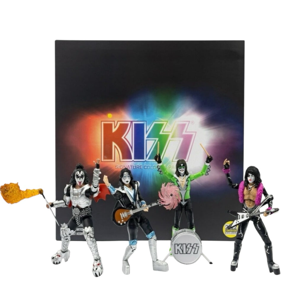 Kiss Signature Colors 4pk Action Figures BST AXN 2022 Convention Exclusive 2022