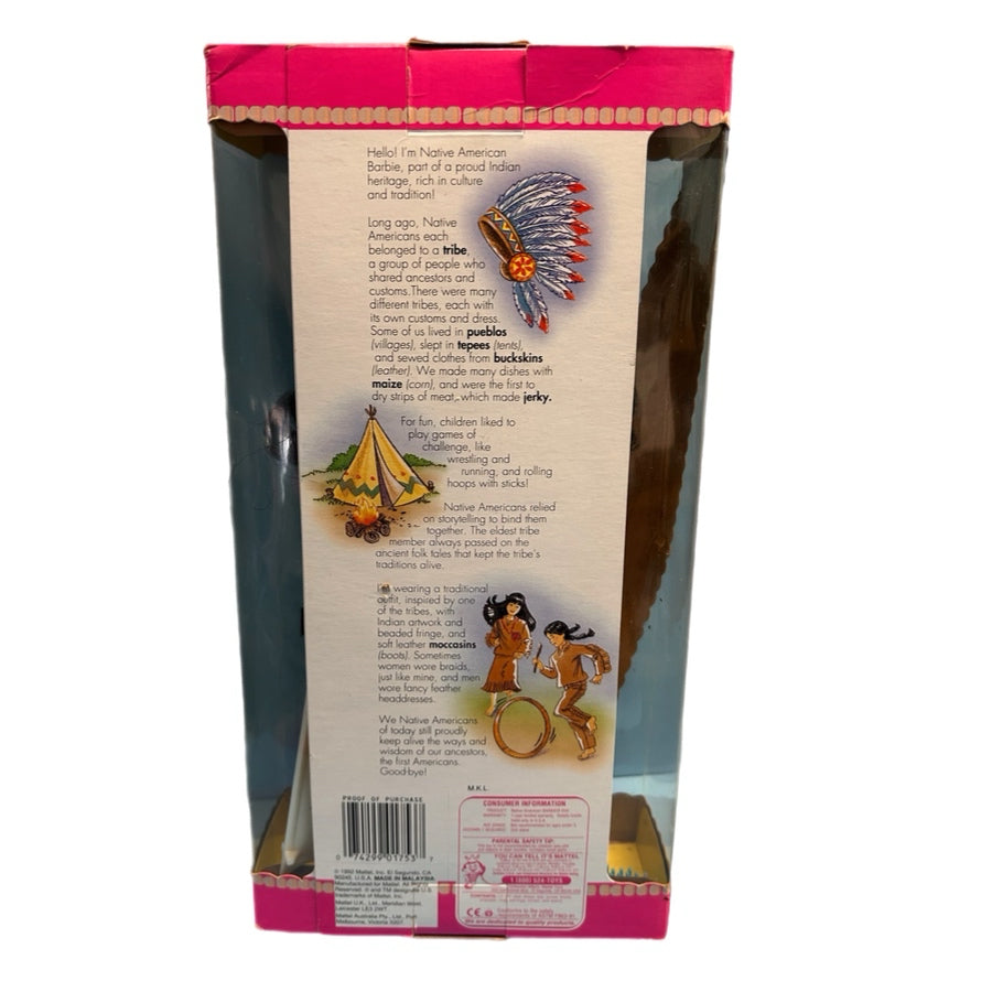 Native American Barbie Dolls of the World Collection 1992 Mattel 1753 NRFB | Finer Things Resale