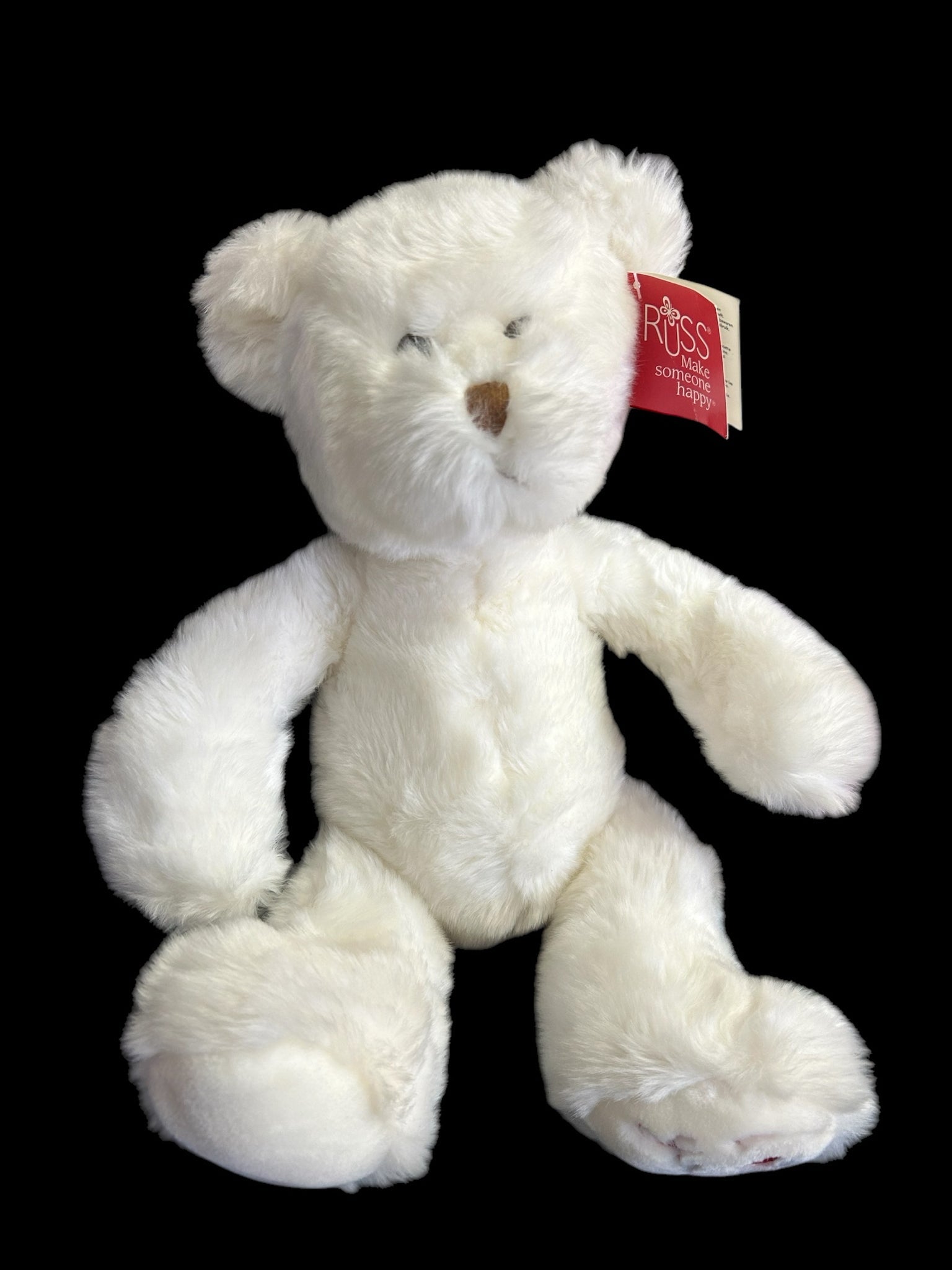 Russ Berrie & Co Byron I Love You white plush bear VINTAGE | Finer Things Resale