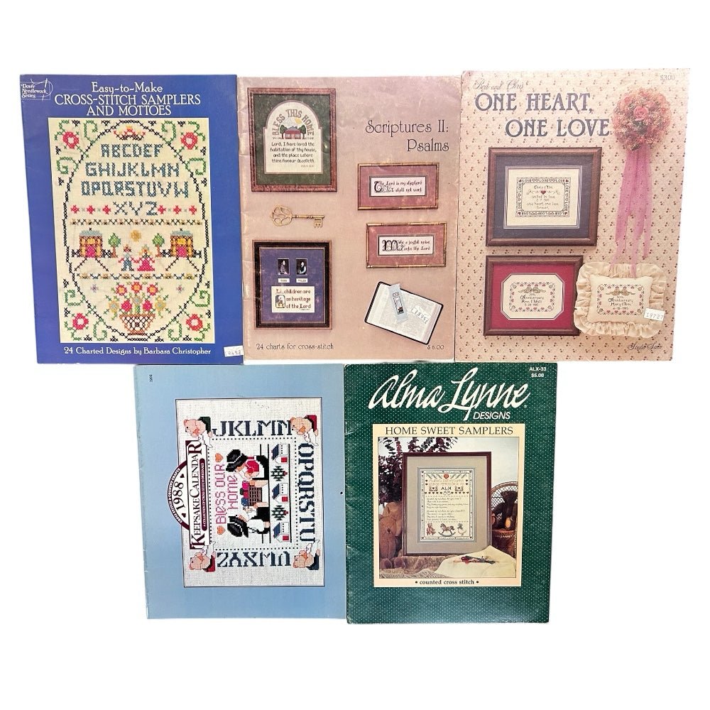 Cross Stitch Leaflets Booklets Leisure Arts+ 29pc Lot VINTAGE 1980s 1990s | Finer Things Resale