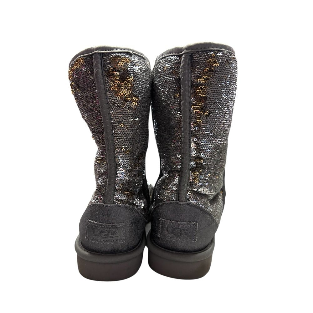 UGG Classic Short Cosmos Sequin Boots Silver Gold SIZE 9 | Finer Things Resale