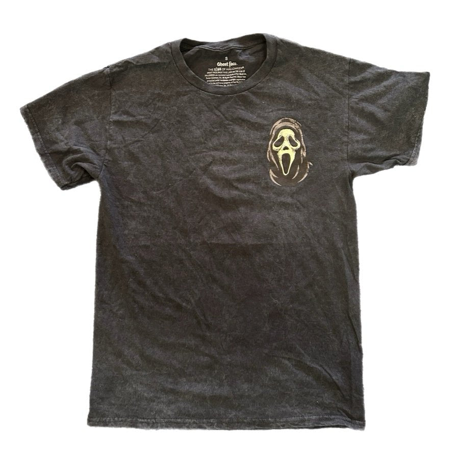 Ghost Face New York T-Shirt Black Acid Wash Scream Horror Slasher Tee Mens SMALL | Finer Things Resale