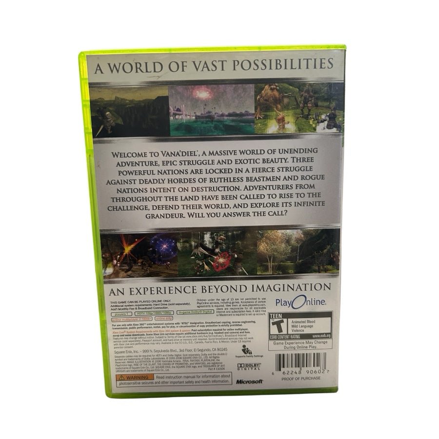 Final Fantaxy XI XBOX 360 game Rated T 2006 | Finer Things Resale