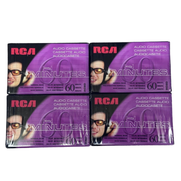 RCA 60 Minute Audio Cassette Tapes Hi-Fi Stereo BRAND NEW SEALED Lot of 4