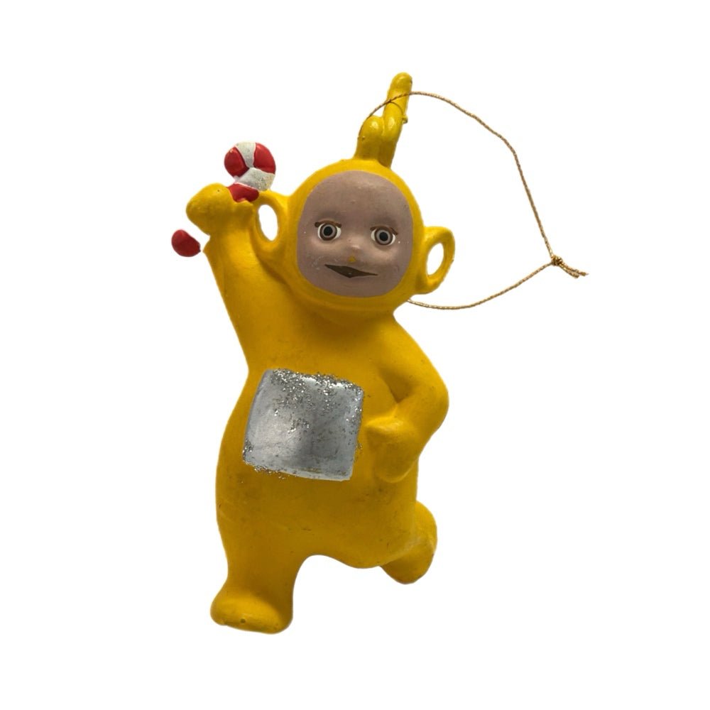 Teletubbies Laa-Laa Christmas ornament Candy Cane Ragdoll VINTAGE 1999 | Finer Things Resale