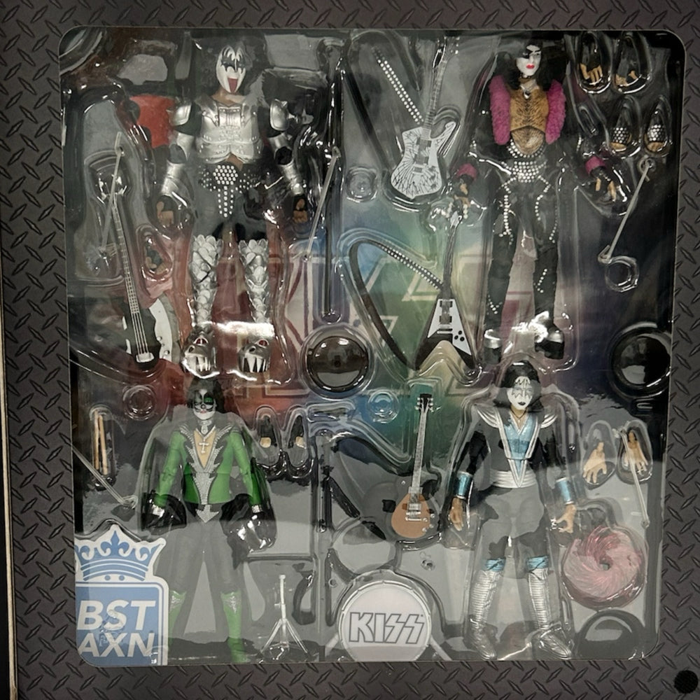 Kiss Signature Colors 4pk Action Figures BST AXN 2022 Convention Exclusive 2022