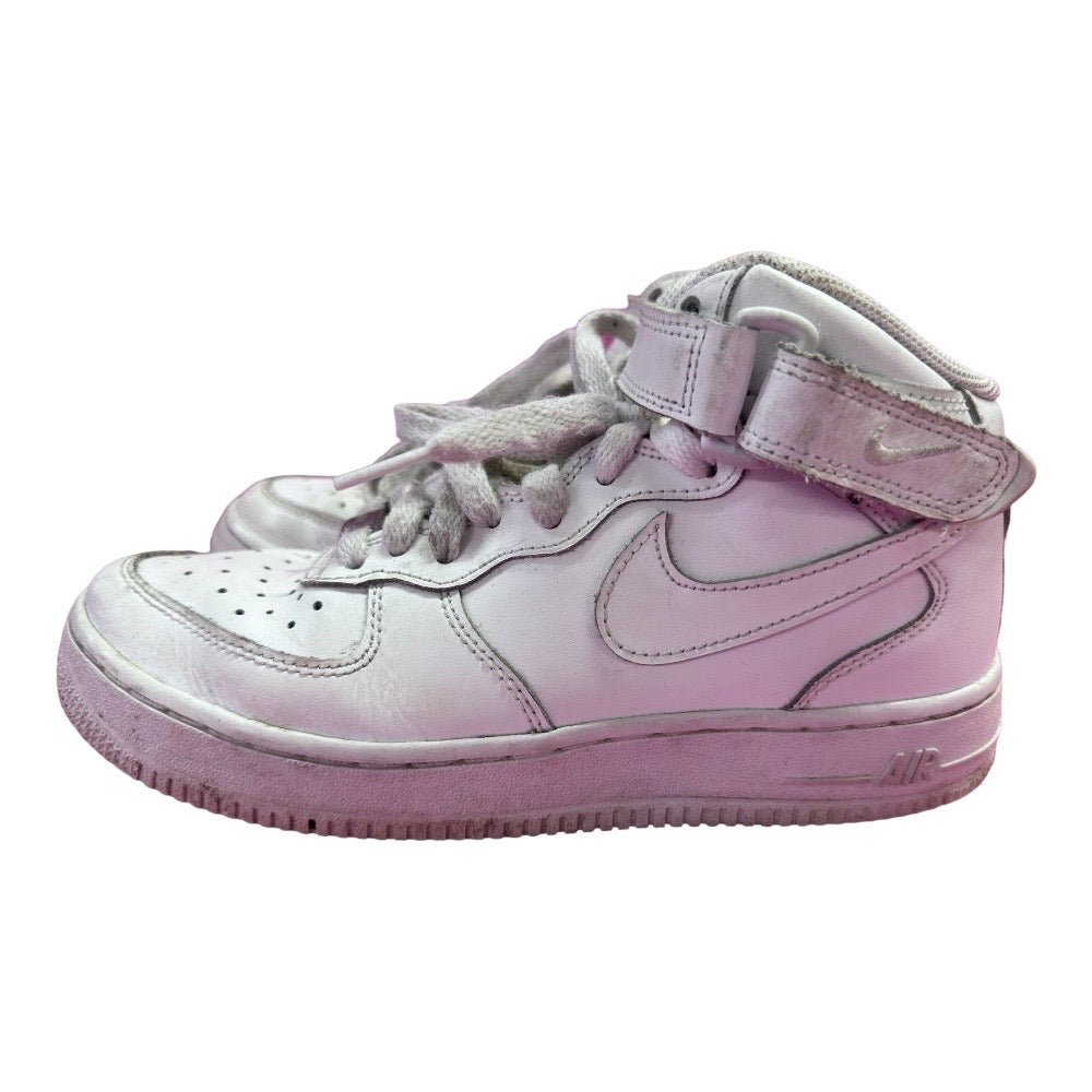 Nike Air Force 1 Mid Triple White Sneakers Shoes YOUTH SIZE 5.5 314195-113 | Finer Things Resale