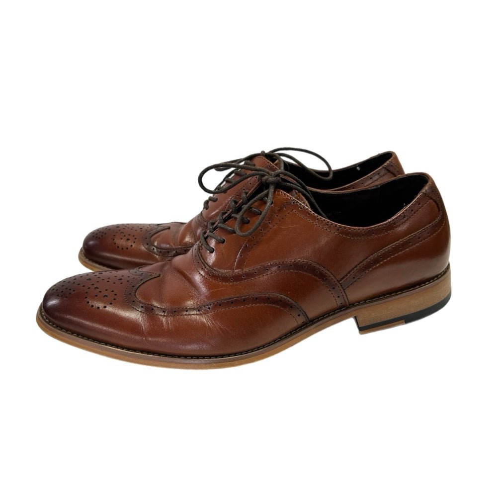Stacy Dunbar Cognac Leather WIngtop Oxford Dress Shoes 25064 Mens size 12M | Finer Things Resale