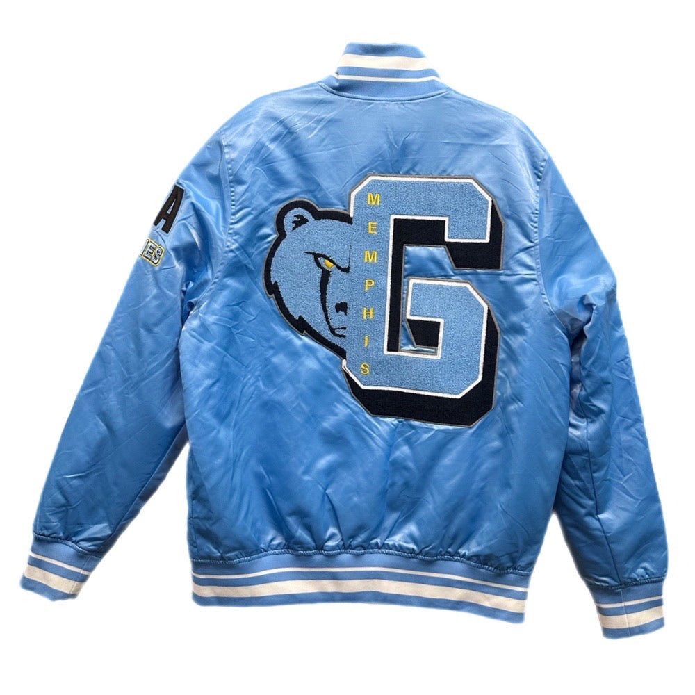 NBA Memphis Grizzlies Retro  Mash Up Logo Satin Jacket Pro Standard XL NEW! | Finer Things Resale
