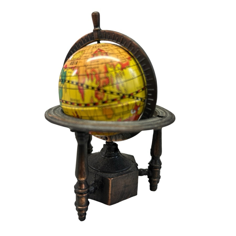 Vintage Desktop World Globe Pencil Sharpener Antique Style 5" Mini Office