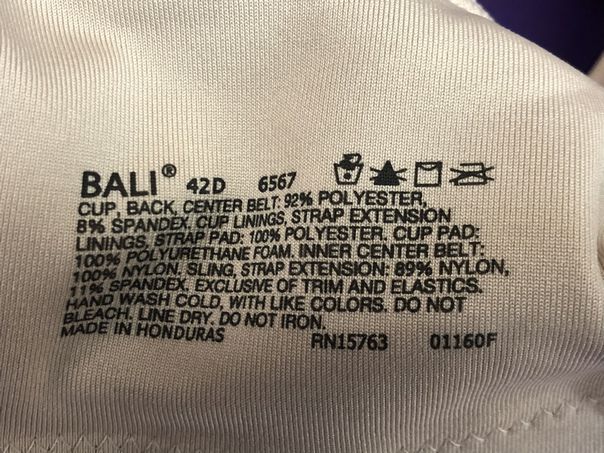 Bali Designs Active Lifestyles underwire bra  6567 SIZE 42D | Finer Things Resale