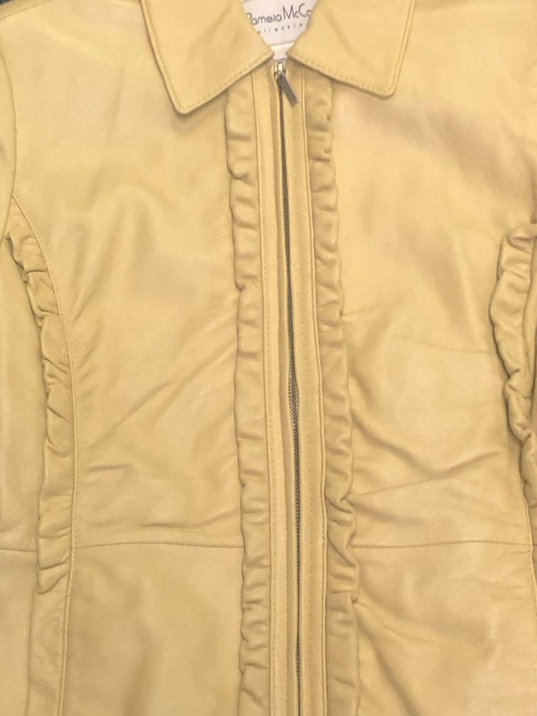 Pamela McCoy Collections leather jacket coat SIZE SMALL