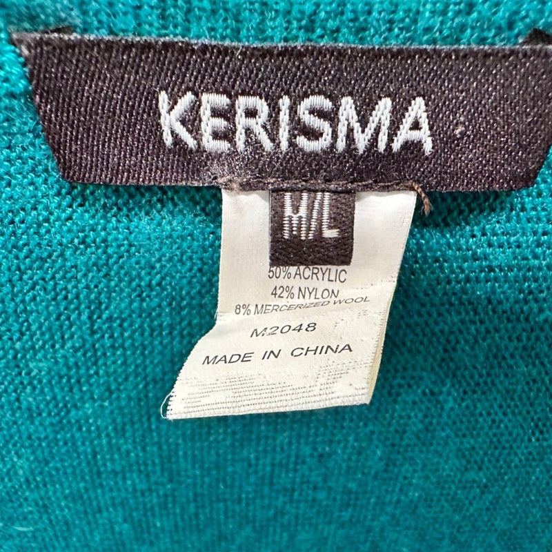 Kerisma Raven short sleeve stretchy v-neck sweater SIZE M/L | Finer Things Resale