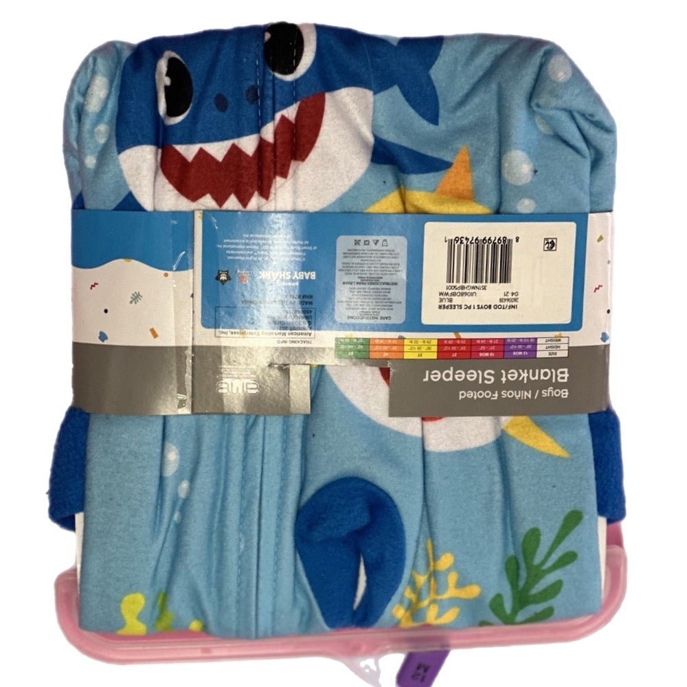 Pinkfong Baby Shark footed fleece slipper SIZE 12 MONTHS BRAND NEW! | Finer Things Resale