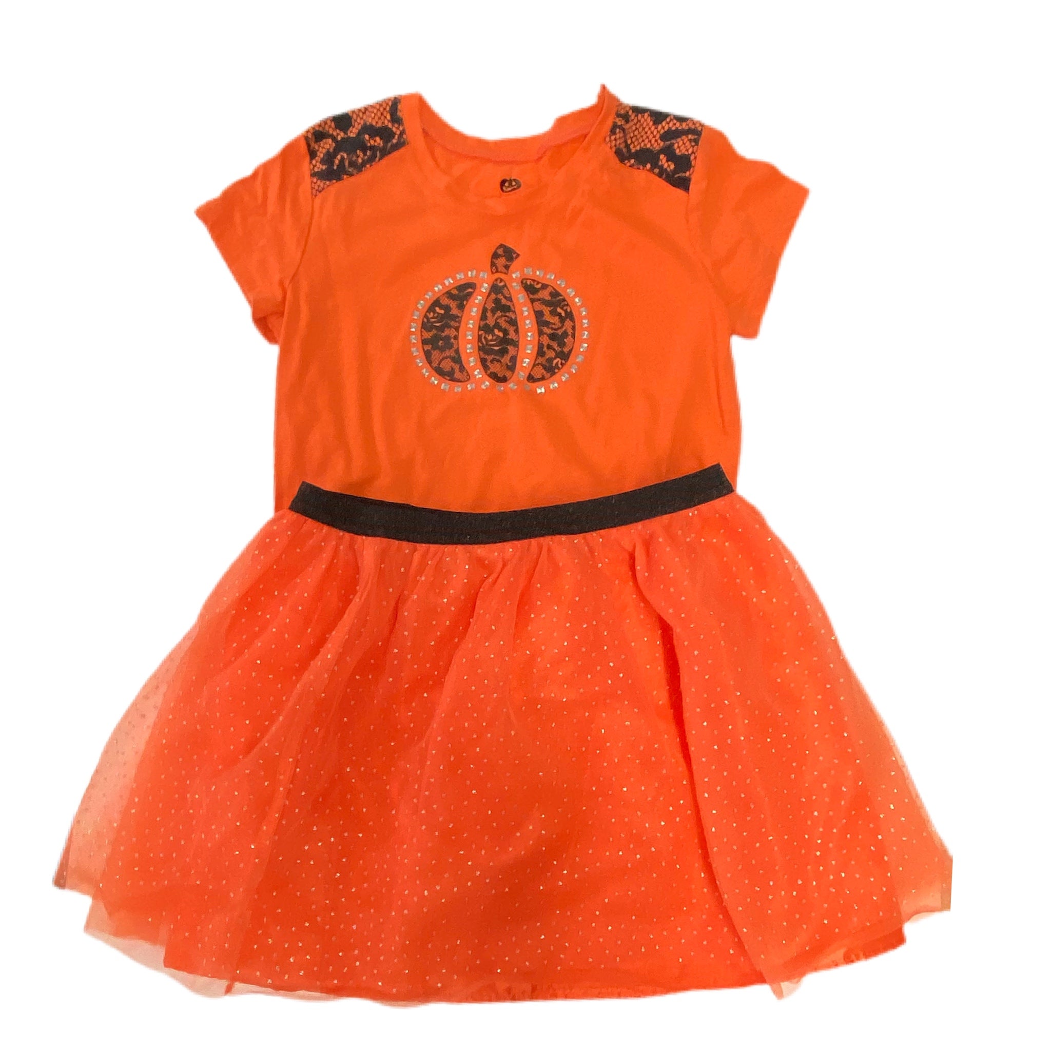 Halloween Pumpkin 2pc short sleeve skirt set SIZE SMALL 6/6X | Finer Things Resale