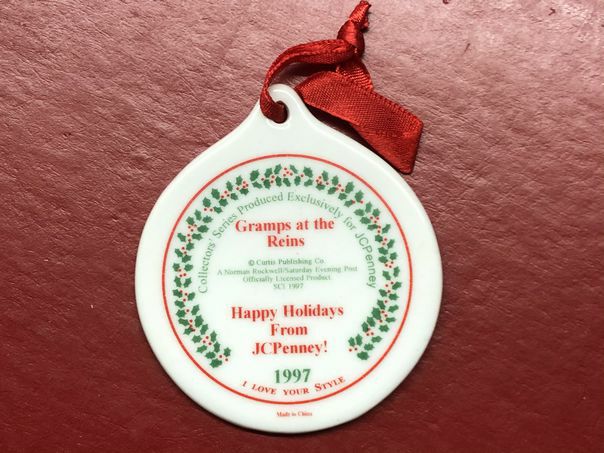Norman Rockwell Grumps at the Reins Curtis Pub JcPenney Christmas ornament | Finer Things Resale
