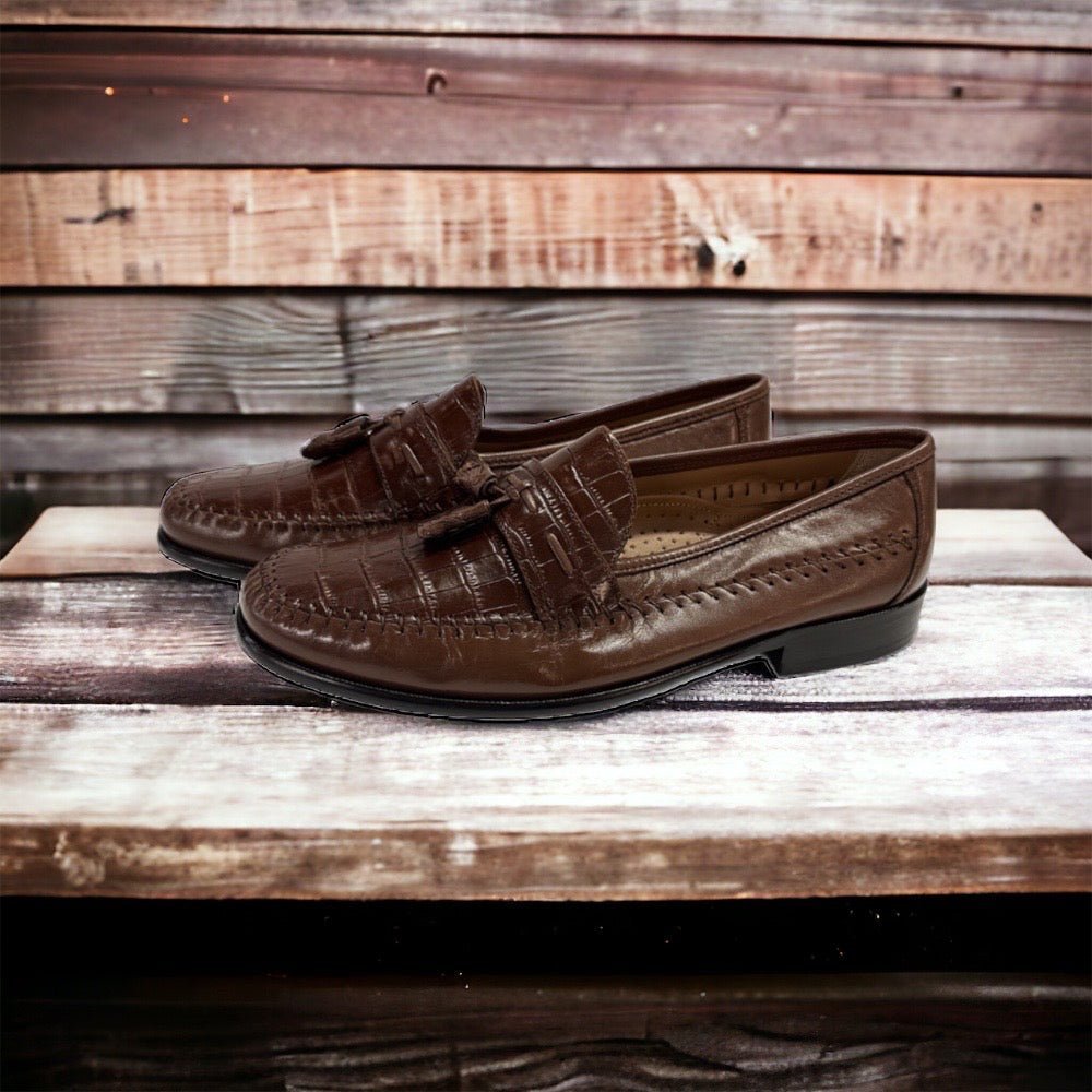 Florsheim Pisa Moc Toe Tassel Loafer Crocodile Print SIZE 11 D | Finer Things Resale