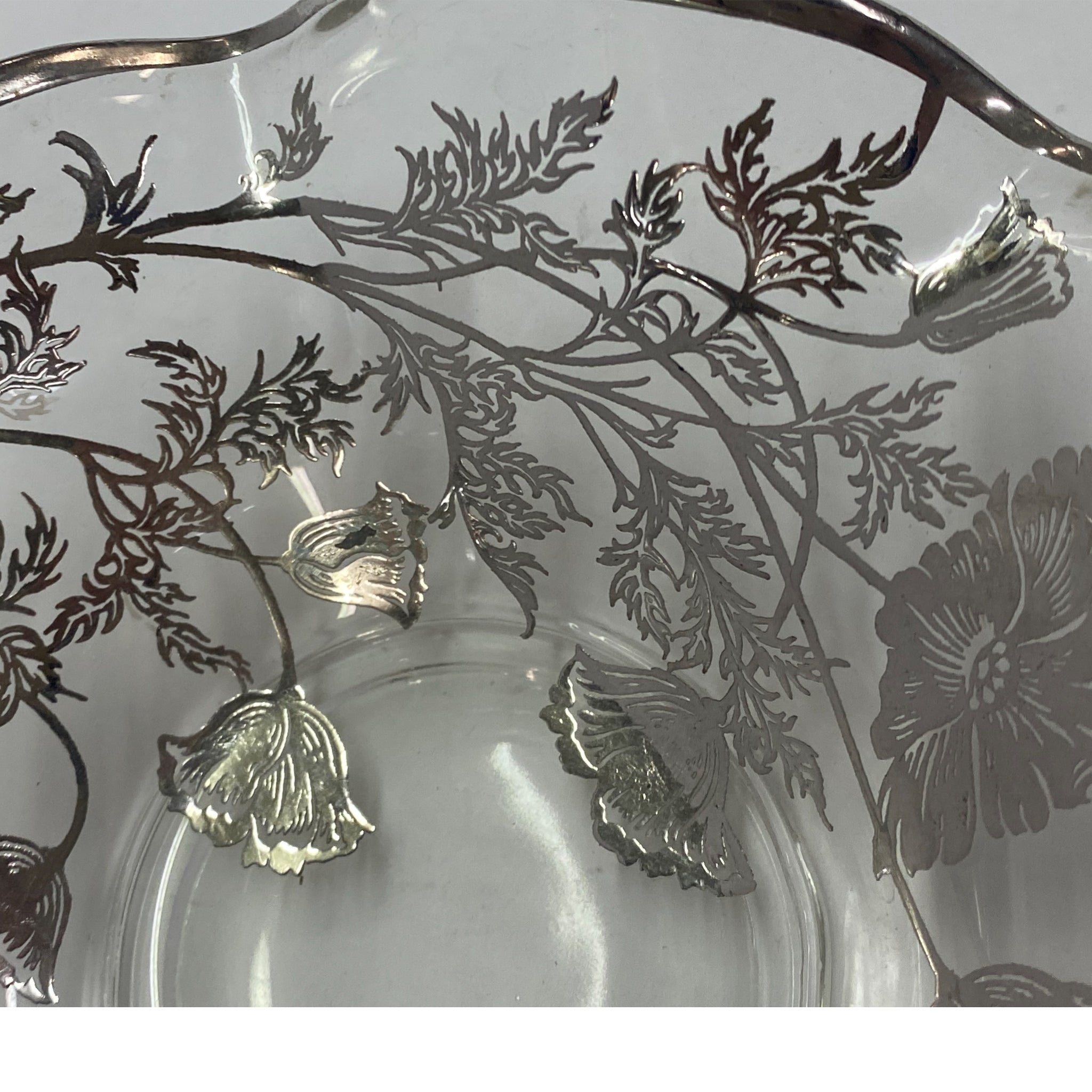 Silver City Flanders Poppy with Sterling Silver Overlay bowl Cambridge - 2