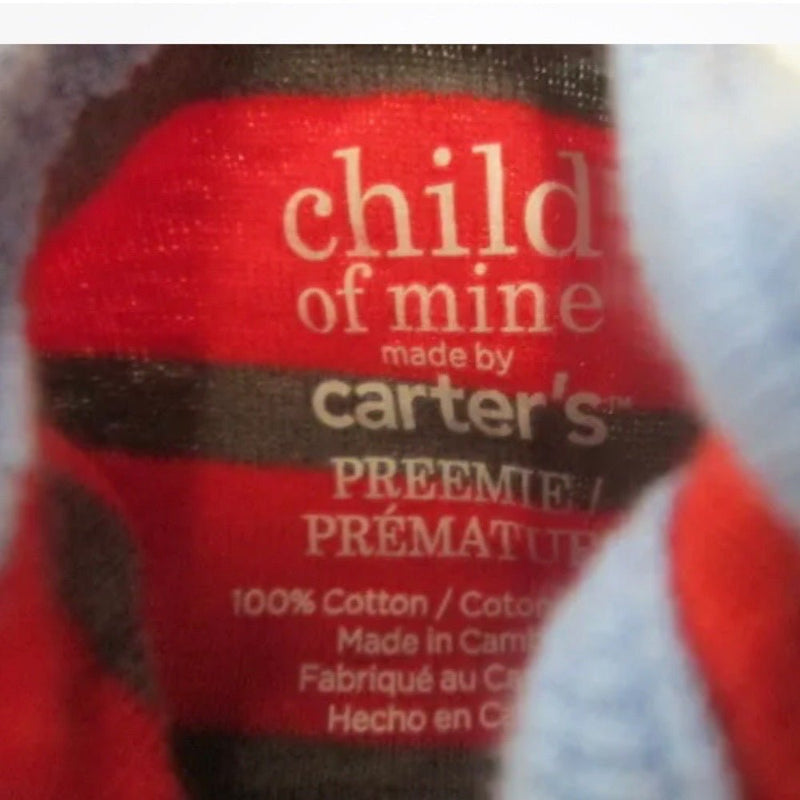 Carter's Child of Mine short sleeve stripe romper SIZE PREEMIE | Finer Things Resale