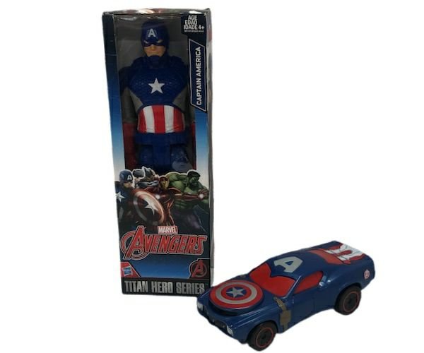Hasbro Marvel Avengers Captain America Titan Hero Series action figure + car | Finer Things Resale