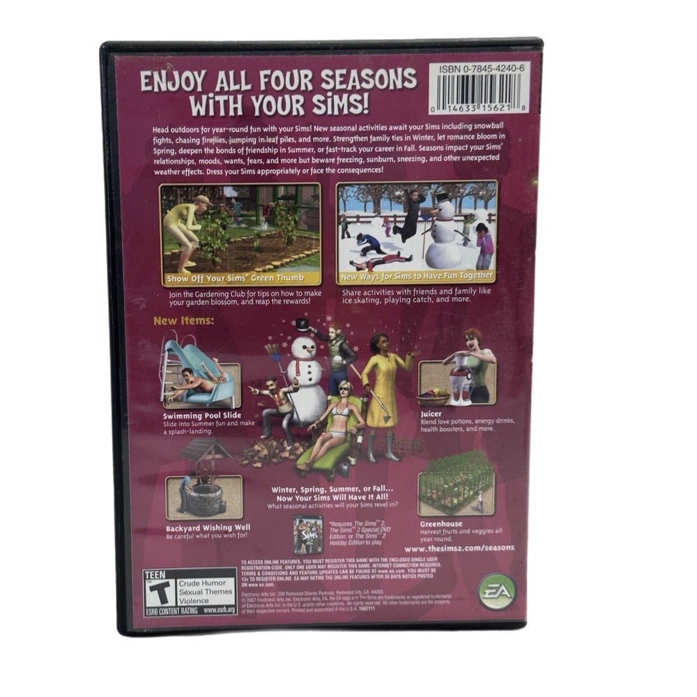The Sims 2 Seasons Expansion Pack PC CD-ROM game Rate T 2007 | Finer Things Resale