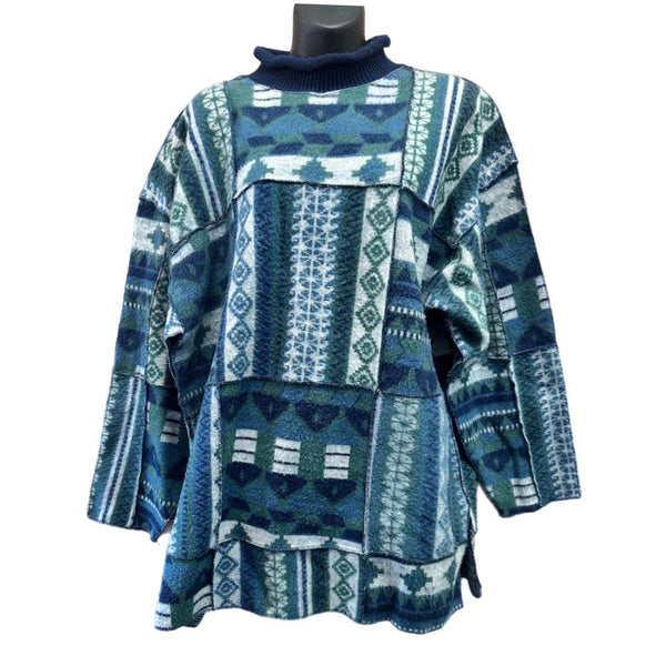 Westbound Boho long sleeve print tunic shirt top OSFA VINTAGE 1990's | Finer Things Resale