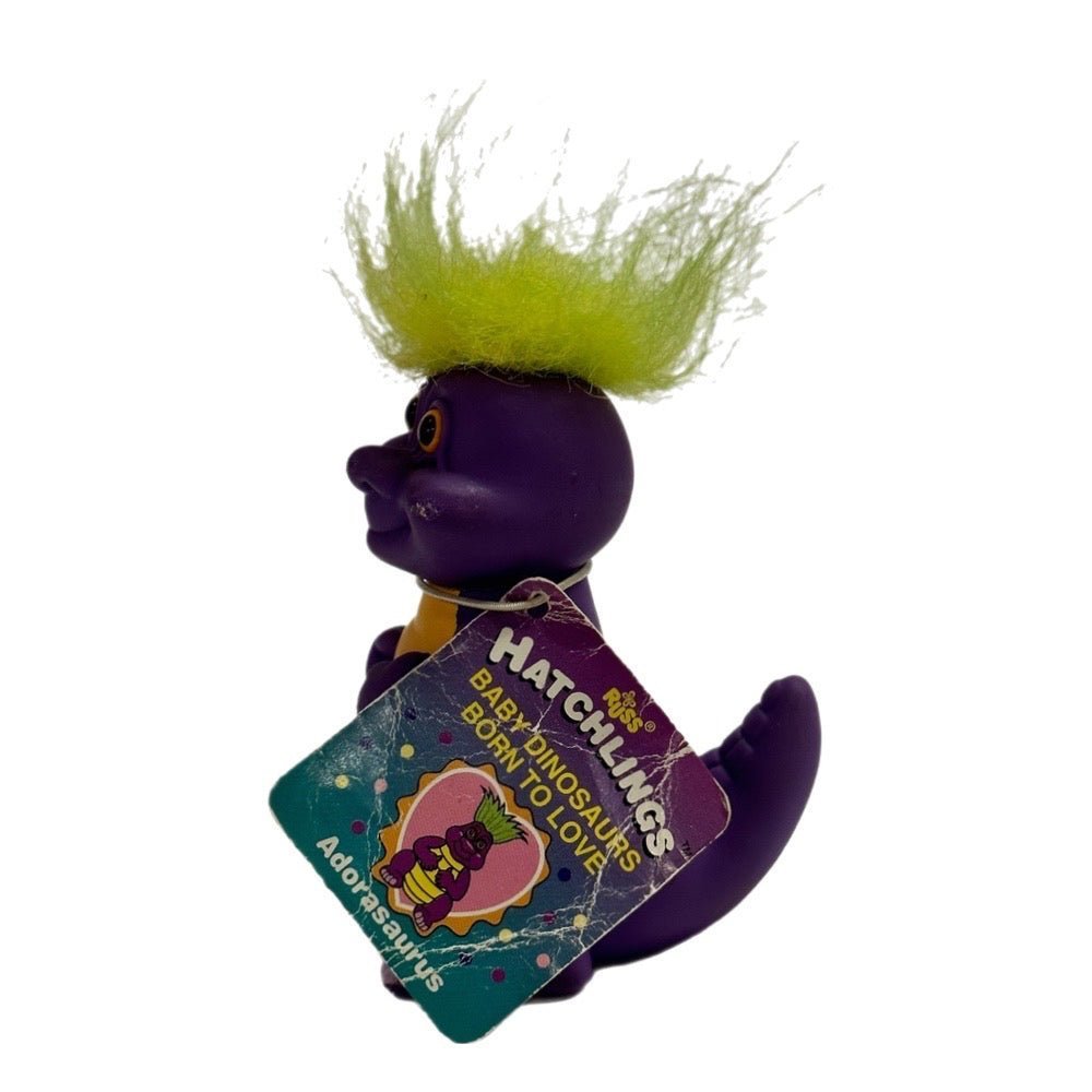 Russ Berrie Hatchlings Adorasaurus Dinosaur Troll Doll Figure 3.5" VINTAGE NOS | Finer Things Resale