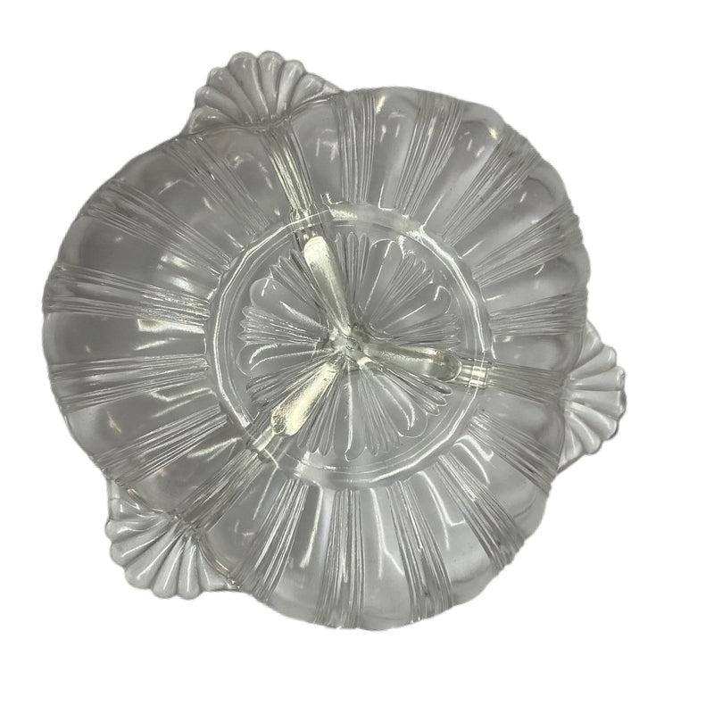 Hazel Atlas Depression Cut-Glass 3 part divided relish dish bowl 572 | Finer Things Resale