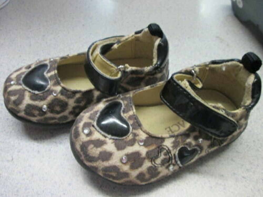childrens place leopard mary janes infant size 3 finer things resale - 0