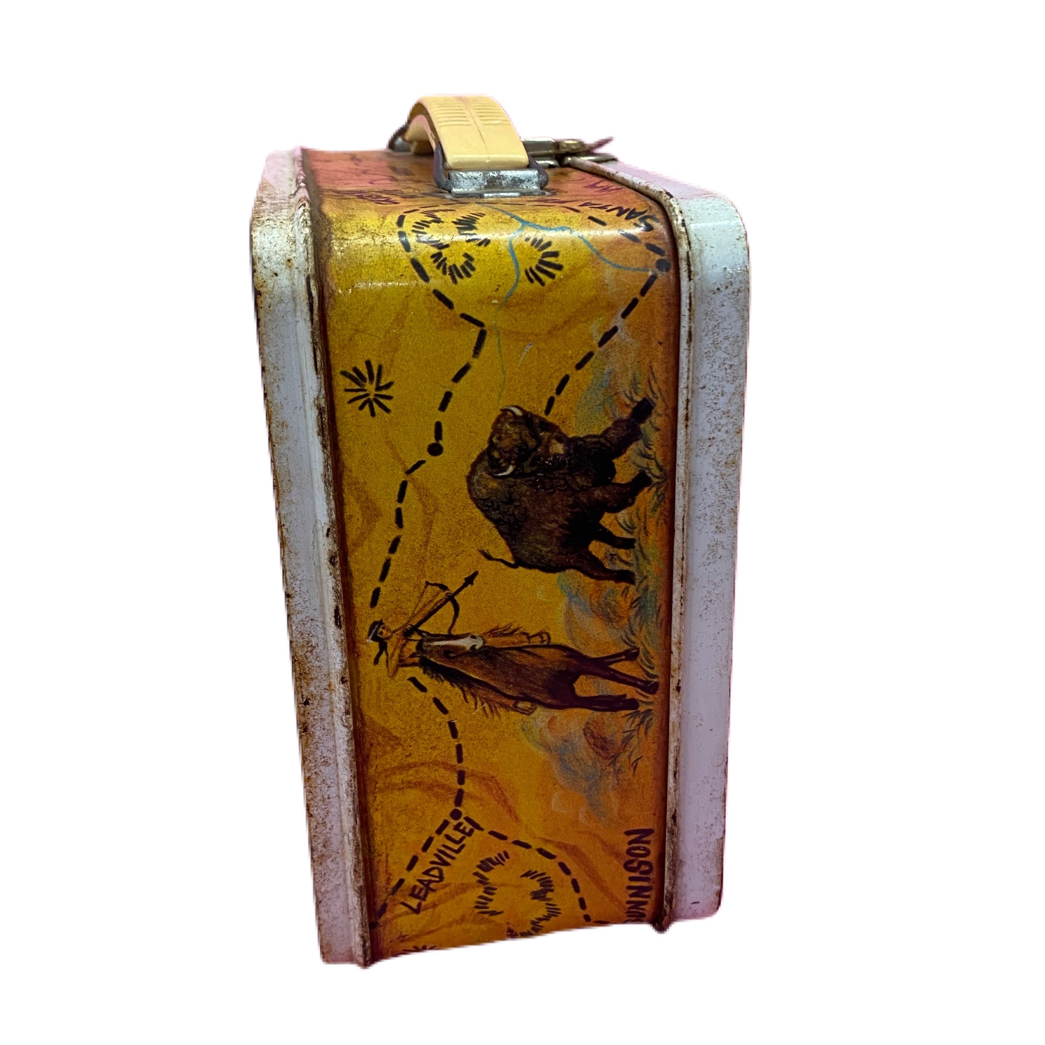 Vintage 1977 Ohio Art Wild Frontier metal lunch box | Finer Things Resale