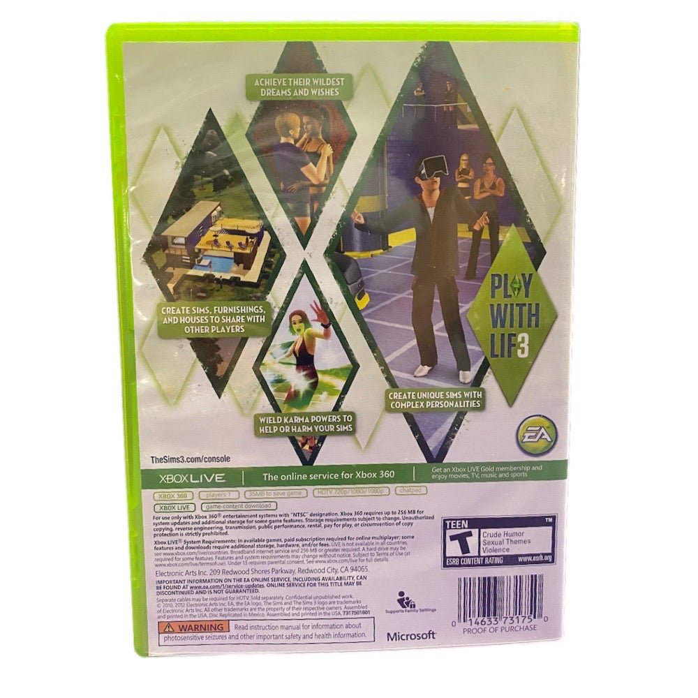 XBOX 360 Platinum Hits The Sims 3 game EA 2012 | Finer Things Resale