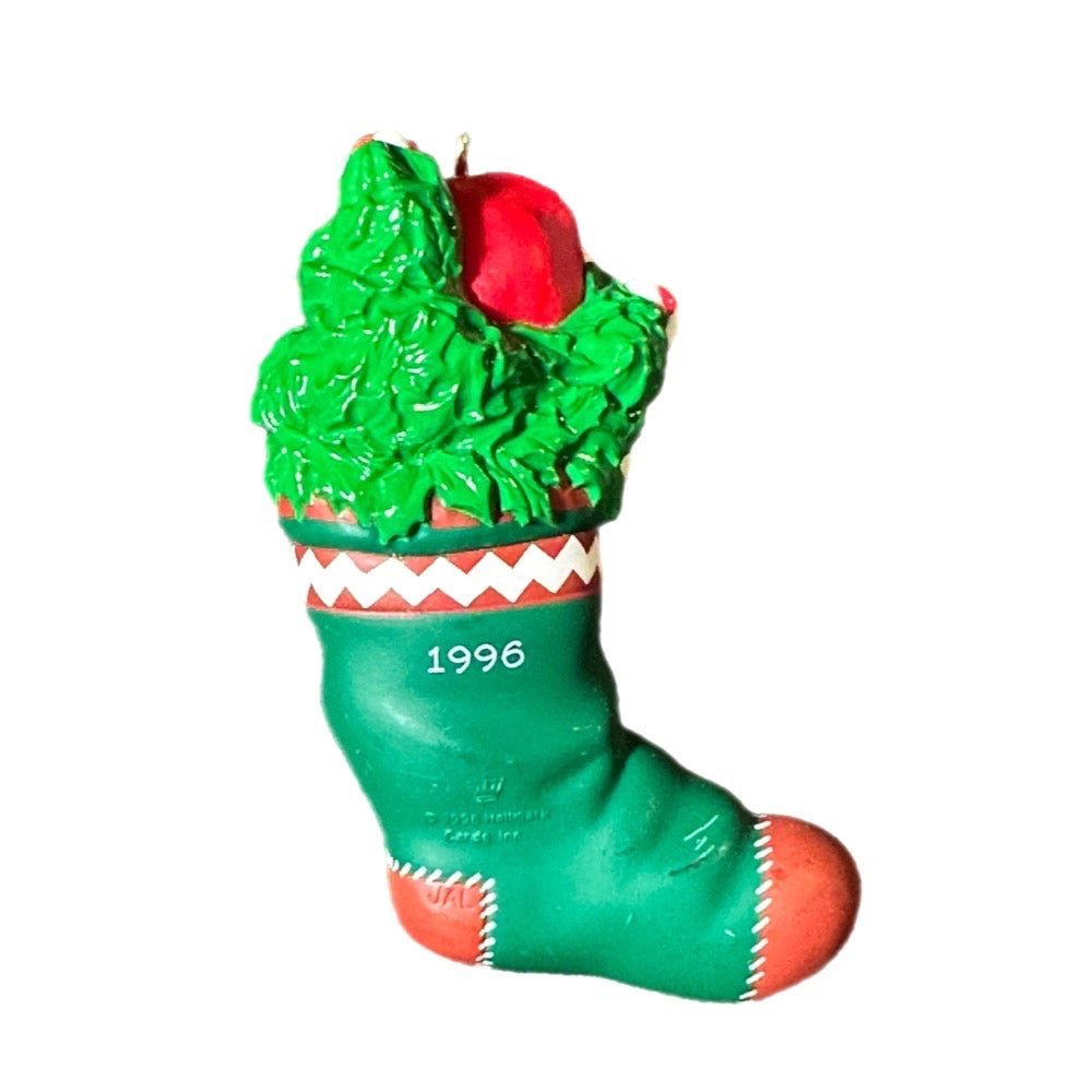 Hallmark Filled With Memories Keepsake Teddy Bear Stocking 1996 ornament VINTAGE | Finer Things Resale