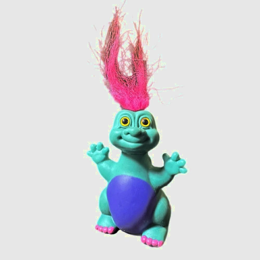 Russ Berrie Hatchlings Hugasaurus Dinosaur Troll Doll Figure 3.5" VINTAGE 1994 | Finer Things Resale