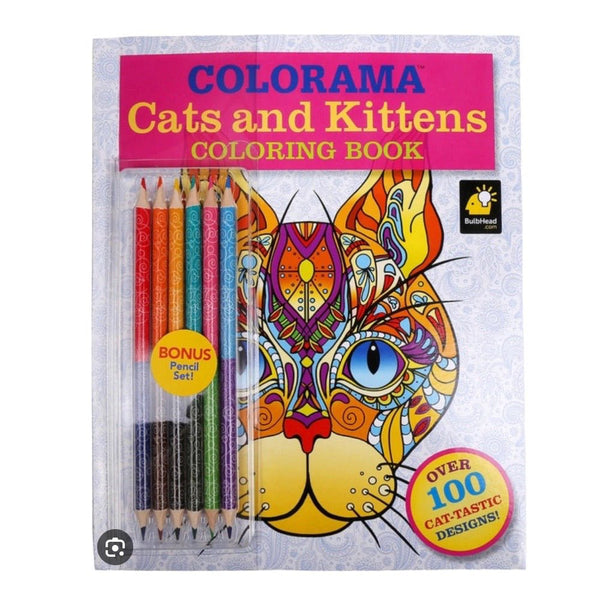 Colorama Cats Kittens Coloring Book with bonus pencil set  NEW AS SEEN ON TV! | Finer Things Resale
