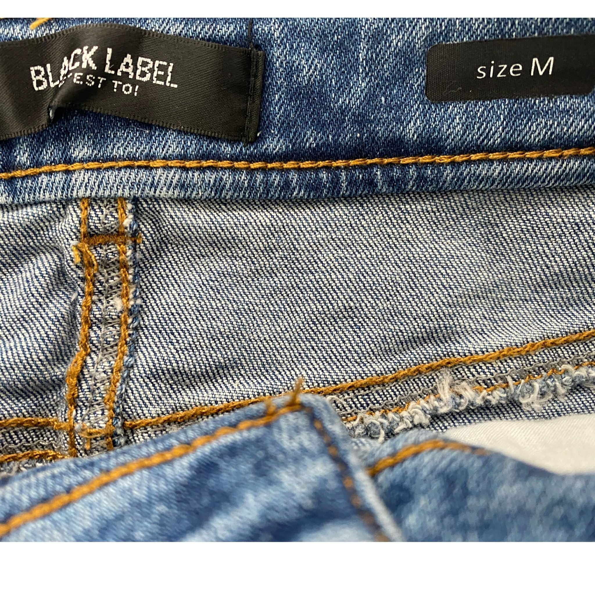 Black Label by C'est Toi denim mini skirt SIZE MEDIUM | Finer Things Resale