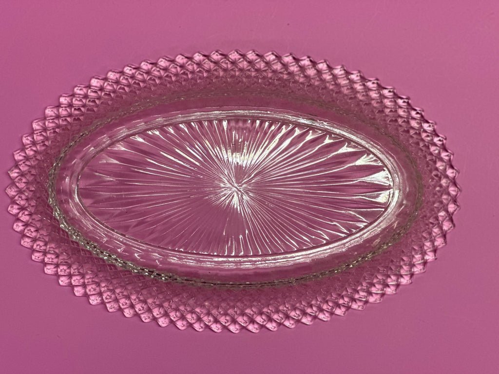 anchor hocking oval celery serving platter plate depression - 2