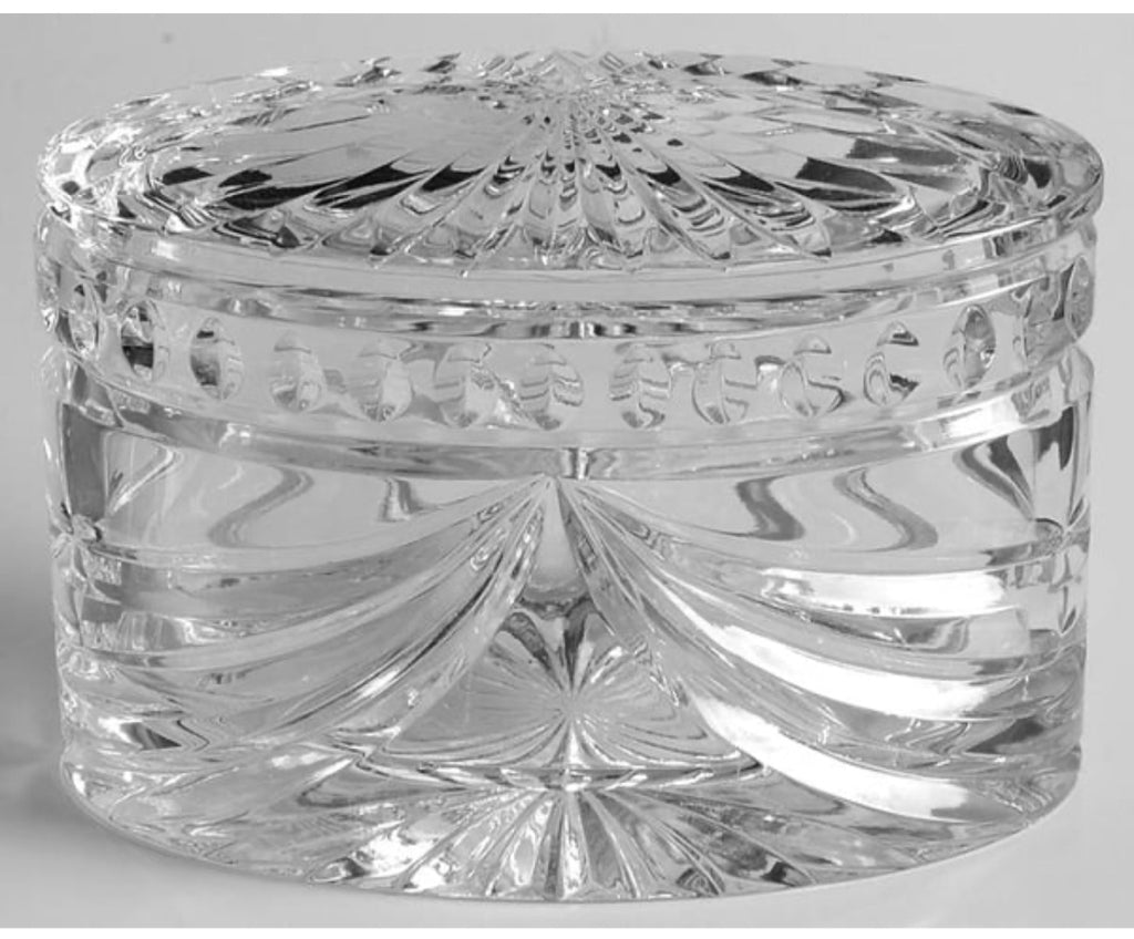 Waterford Overture Crystal Clear Glass oval trinket box | Finer Things Resale