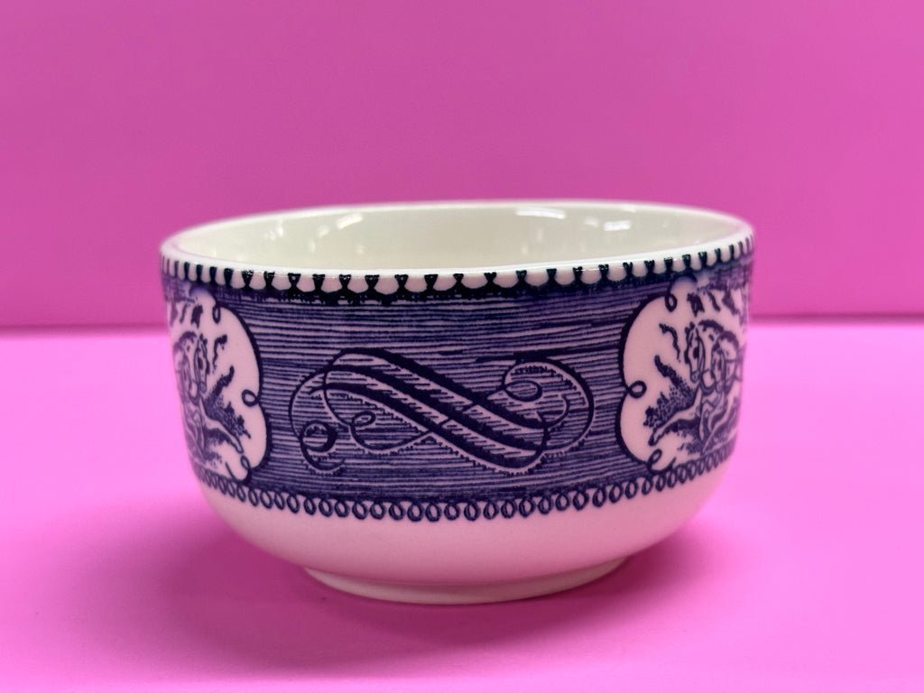 Royal China Company Currier & Ives Blue Horse & Buggy flat cup VINTAGE! | Finer Things Resale