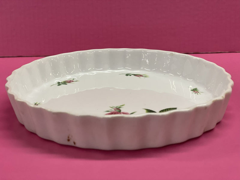 Vintage 1970's Christineholm floral print fluted quiche tart  pie dish | Finer Things Resale